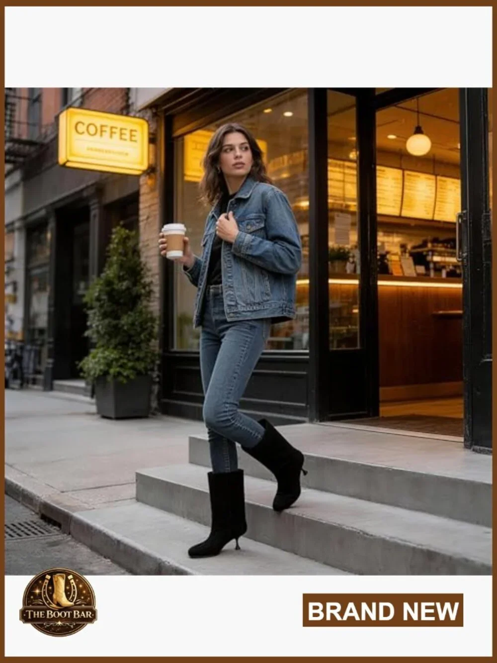 Wide Calf Suede Ankle Boots with Kitten Heel Slip-On Comfort